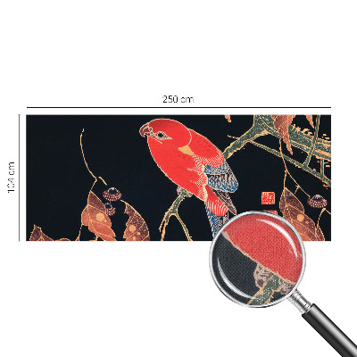 Nursery wall mural with an exotic bird design