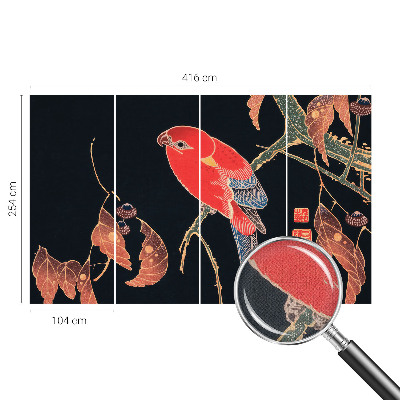 Nursery wall mural with an exotic bird design