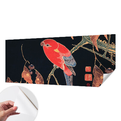 Nursery wall mural with an exotic bird design