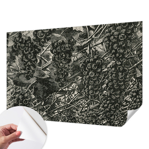 Children's wall mural with a grape print