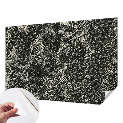 Children's wall mural with a grape print