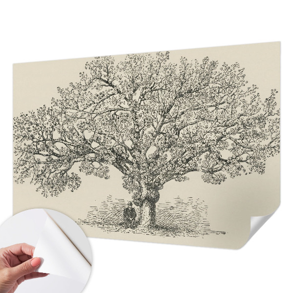 Peel and stick wallpaper mural Tree illustration