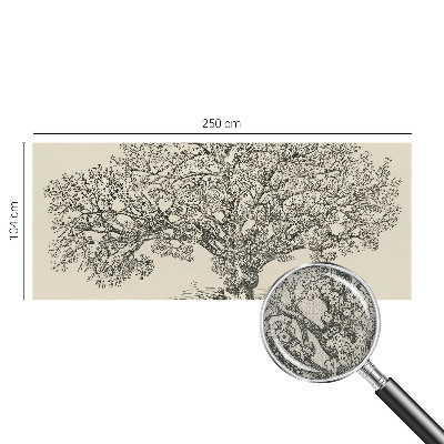 Peel and stick wallpaper mural with a tree illustration