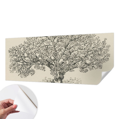Peel and stick wallpaper mural with a tree illustration