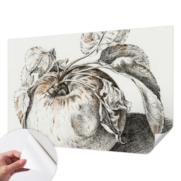 Self-adhesive photo wallpaper with an apple leaf design