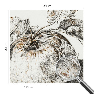 Self-adhesive photo wallpaper with an apple leaf design