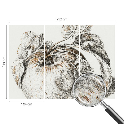 Self-adhesive photo wallpaper with an apple leaf design