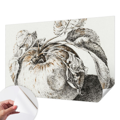 Self-adhesive photo wallpaper with an apple leaf design