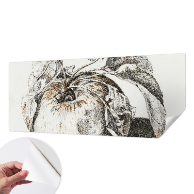 Self-adhesive photo wallpaper with an apple leaf design