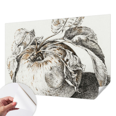Self-adhesive photo wallpaper with an apple leaf design