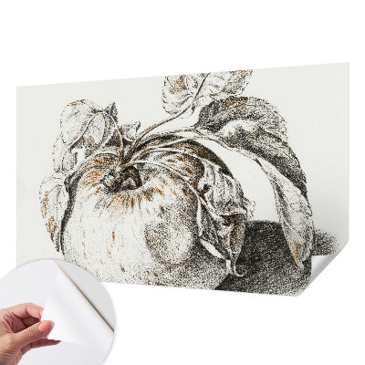 Self-adhesive photo wallpaper with an apple leaf design