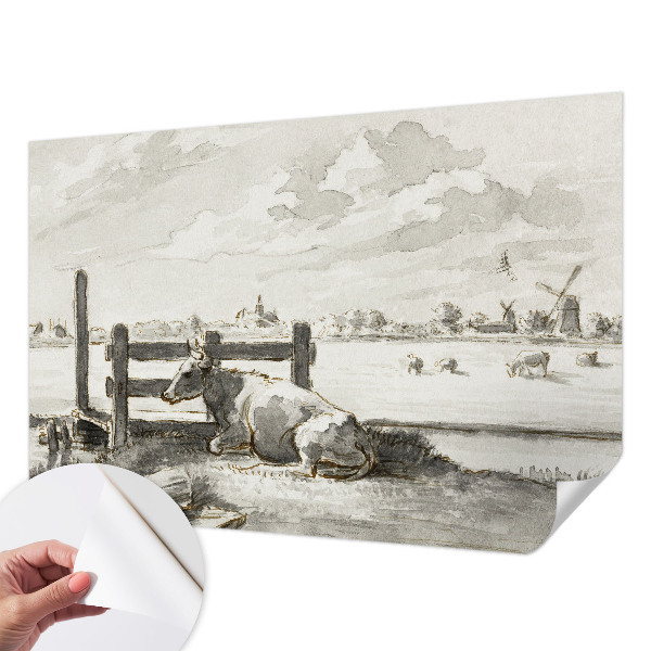 Self-adhesive photo wallpaper with a rural idyll scene