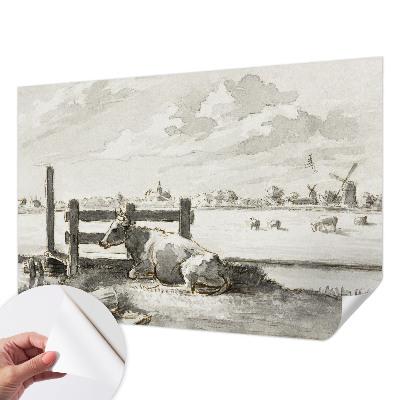 Self-adhesive photo wallpaper with a rural idyll scene
