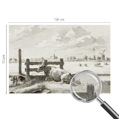 Self-adhesive photo wallpaper with a rural idyll scene