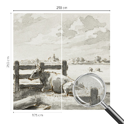 Self-adhesive photo wallpaper with a rural idyll scene