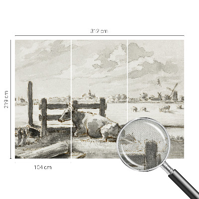 Self-adhesive photo wallpaper with a rural idyll scene