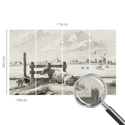 Self-adhesive photo wallpaper with a rural idyll scene