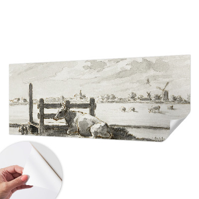 Self-adhesive photo wallpaper with a rural idyll scene