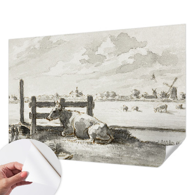 Self-adhesive photo wallpaper with a rural idyll scene