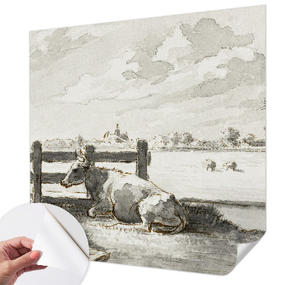 Self-adhesive photo wallpaper with a rural idyll scene