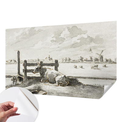 Self-adhesive photo wallpaper with a rural idyll scene