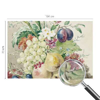 Stick-on wall mural with a flowers and fruits design