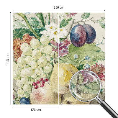 Stick-on wall mural with a flowers and fruits design