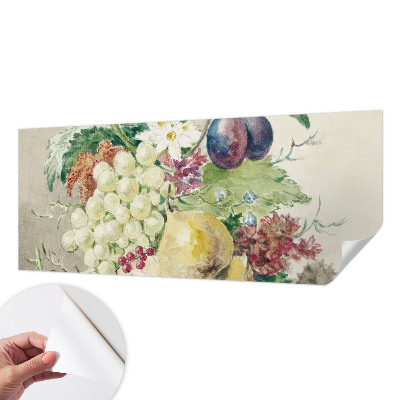 Stick-on wall mural with a flowers and fruits design