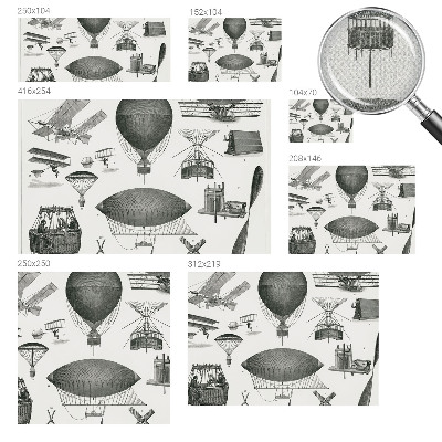 Peel and stick wall mural for living room depicting the history of aviation