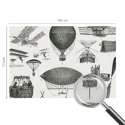 Peel and stick wall mural for living room depicting the history of aviation