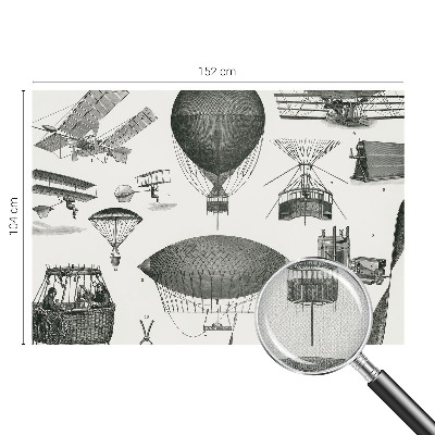 Peel and stick wall mural for living room depicting the history of aviation