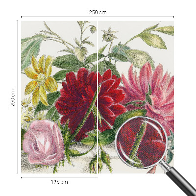 Peel and stick wall mural for bedroom with a flower bouquet design