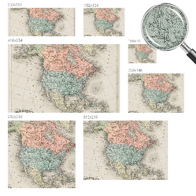 Peel and stick wall mural for kids' room featuring a historical map design
