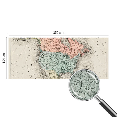 Peel and stick wall mural for kids' room featuring a historical map design