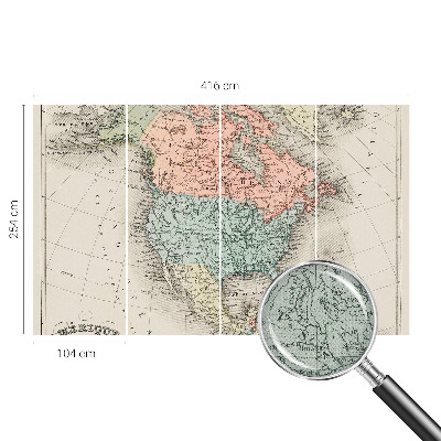 Peel and stick wall mural for kids' room featuring a historical map design