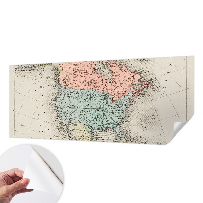 Peel and stick wall mural for kids' room featuring a historical map design