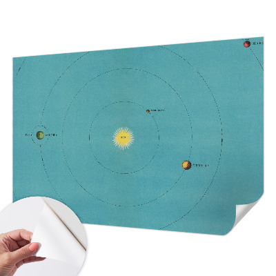 3D wall mural with a cosmic system design