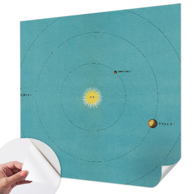 3D wall mural with a cosmic system design