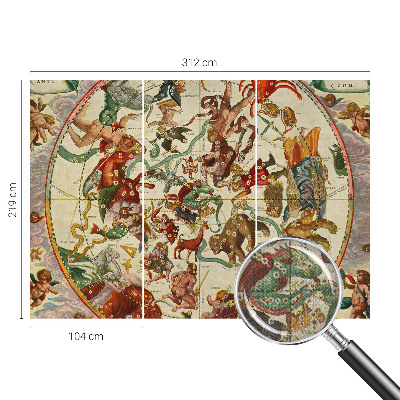 3D photo wallpaper mural with star compositions