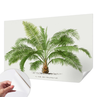 Baby room wall mural with a shiny palm tree design