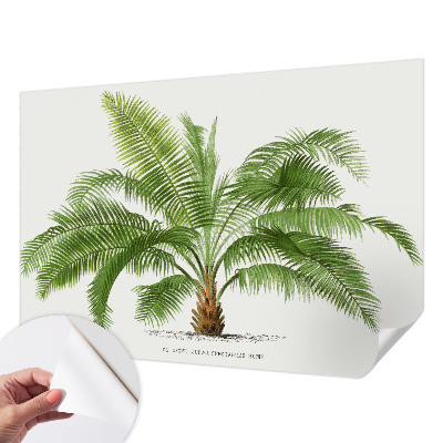 Baby room wall mural with a shiny palm tree design