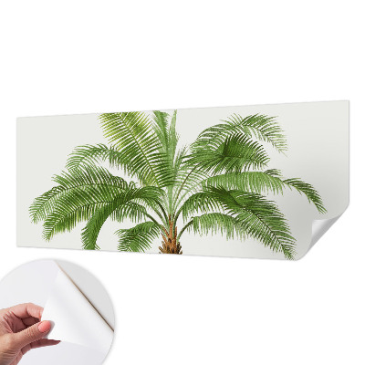 Baby room wall mural with a shiny palm tree design