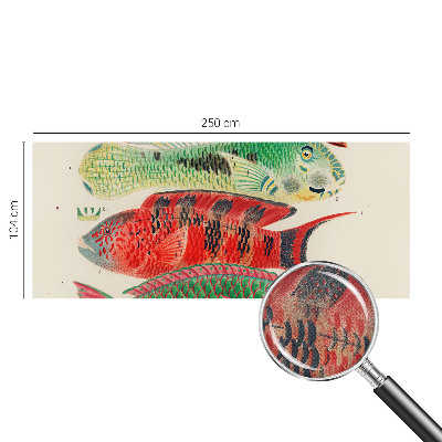 Peel and stick wall mural featuring an exotic fish design