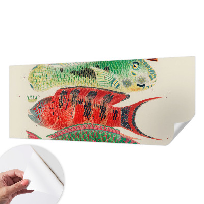 Peel and stick wall mural featuring an exotic fish design