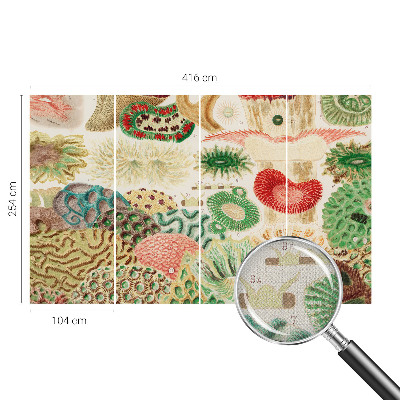 Peel and stick wallpaper mural with organic shapes