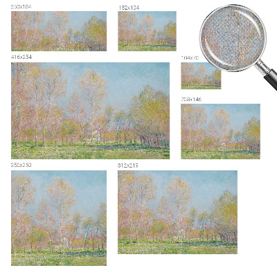 Stick-on wall mural with a spring park scene