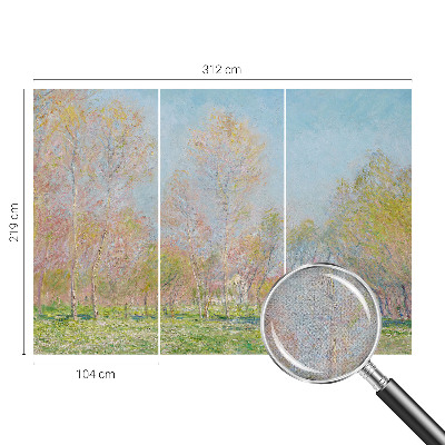 Stick-on wall mural with a spring park scene