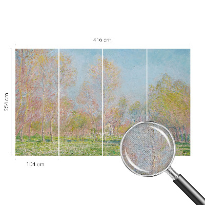 Stick-on wall mural with a spring park scene