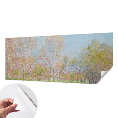 Stick-on wall mural with a spring park scene