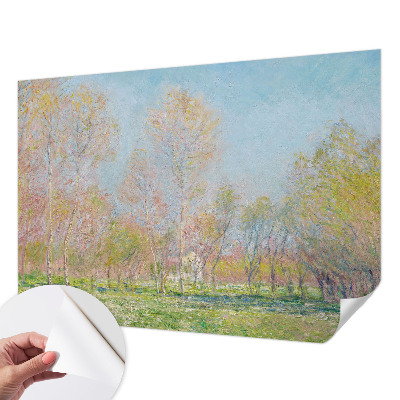 Stick-on wall mural with a spring park scene